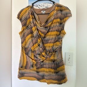 Worthington Yellow & Black Blouse